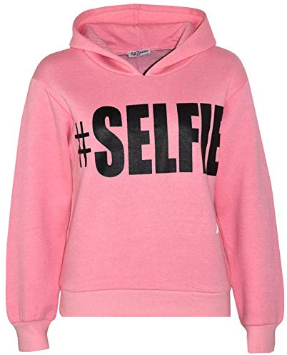 A2Z 4 Kids Kids Girls Boys Sweat Shirt Tops Casual Selfie Fleece - Selfie Hoodie Baby Pink 5-6