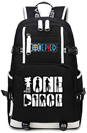 WANHONGYUE One Piece Anime Backpack Schüler Schultasche Laptop Rucksäcke Freizeittasche Daypack Schwarz-5