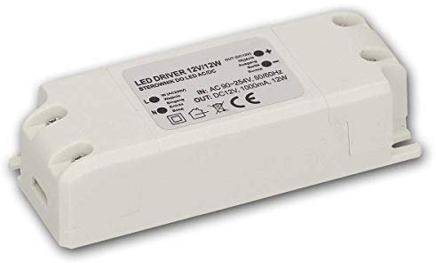 world-trading-net - LED Transformator WTN-D12, 0-12W 12V, 100x25x40mm, LED Driver, Konstantspannungs-Netzteil, Trafo 12 Volt, Vorschaltgerät, EVG, LEDs Drossel, Treiber stabilisiert, 12 Watt