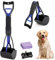HyAiderTech Pelle Ramasse-Crottes Pliable pour Chien et Chat Pet Long Manche Pooper Scooper, Facile à Déjections Ramasse, Noir & Pourpre