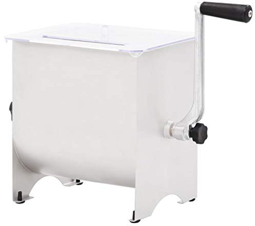 Tidyard Mélangeur de Viande Manuel avec Couvercle Argenté 20 L INOX