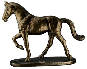 GILDE Deko Tier Figur Skulptur Pferd Pferdestatue Sammlerstück - Tierfigur aus Kunstharz - Deko Wohnzimmer Vitrine Fensterbank - Farbe: Antik Bronze - Höhe 22,5 cm
