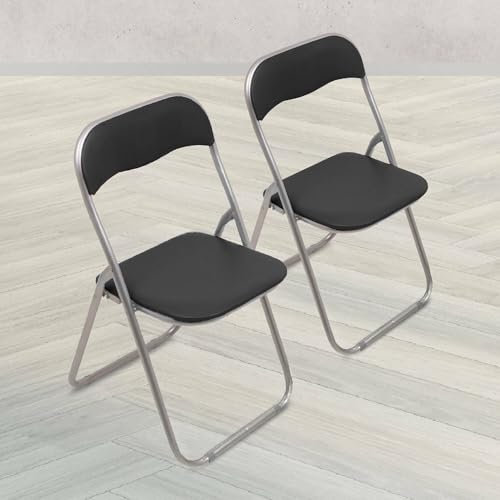 Dmora Klappstuhl Marbella Schwarz 2er-Set, gepolstert