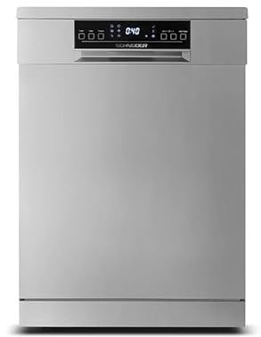 SCHNEIDER SDW1542BDIX, Lave vaisselle Pose libre 15 couverts 42dB, Moteur inverter, 6 Programmes, Départ différé, Tiroir à couverts, Pieds ajustables, Demi charge, Top amovible, Inox