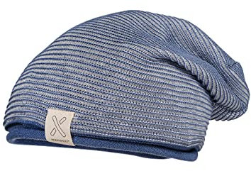 maximo Kids-Beanie Middle, Sommerstrick, Denim/hellgrau, Gr. 53