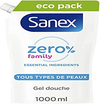 Eco Recharge Gel Douche Hydratant Sanex Zéro 0% Essential Famille - 1L