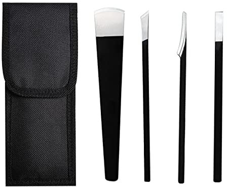 Lot de 4 couteaux de pédicure, couteau de pédicure en acier inoxydable, couteau de pédicure, couteau de pédicure, couteau de pédicure, couteau à ongles incarnés, couteau grattoir pour enlever les