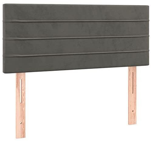 vidaXL Kopfteil, Bettkopfteil mit Holzbeinen, Höhenverstellbar Polsterkopfteil für Bett, Betthaupt Bettzubehör Schlafzimmer, Dunkelgrau 100x5x78/88cm Samt