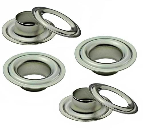 ISTA TOOLS -Große-Auswahl an DIN 7332 Ösen Deutsche Norm -für Planen, Banner, Markisen (Ösen selbstschneidend) inkl. Gegenscheiben (50 Stück-16mm, Messing vernickelt)