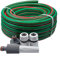 MYPURECORE Garden Hose Set - Complete 4-Pc Starter Kit with Adjustable Nozzle, 3 Connectors for 1/2 & 5/8 Hoses, Female Thread Tap Adaptor - Durable 6-Layer PVC, Compatible with Hozelock (10M)
