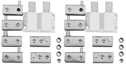 YUMIN 2X Acier Inoxydable Pivot de Porte Vitrée Charnière Double Tête Magnétique Ensemble de Capture 5-8mm Porte Vitrée