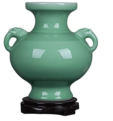 BEKORE Blumenvase Keramikvase 10,6 Zoll Porzellan Blumenarrangement Vasen Chinesische Retro Amphore Dekor Blumenvase Schlafzimmer Wohnzimmer Dekoration Ornament Wohnkultur