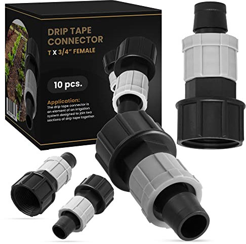 Instalguru 10x Steckverbinder Tx3/4 IG Tropfband Anschluss Tropfschlauch Kupplung Bewässerungsbänder Verbinder Bewässerungsleitungs Sprinklersystemen Schlauchverbinder Perlschlauch Zubehör Garten