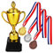 CLISPEED Premio Trofeo Cup Primo posto Vincitore Premio Trofeo Bambini Vincitore Premi con 3 Medaglie Plastica Bambini Coppa Premio per Evento Sportivo Partito Gioco