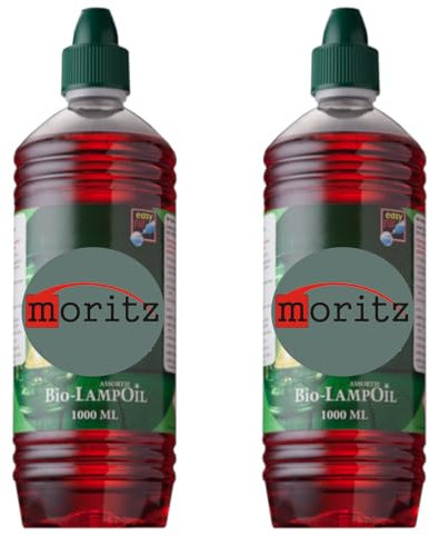 Moritz 2 Liter Bio Lampenöl rot farbig für Öllampen Bambusfackeln Gartenfackel und Wandfackeln