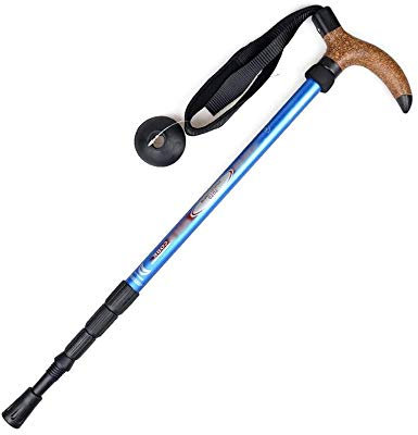 NATWEE Leichter und tragbarer Trekkingstock, 4-teiliger Gehstock, T-Griff, vierteiliger Trekkingstock, zum Wandern, Bergsteigen, Camping It's so Kind of You