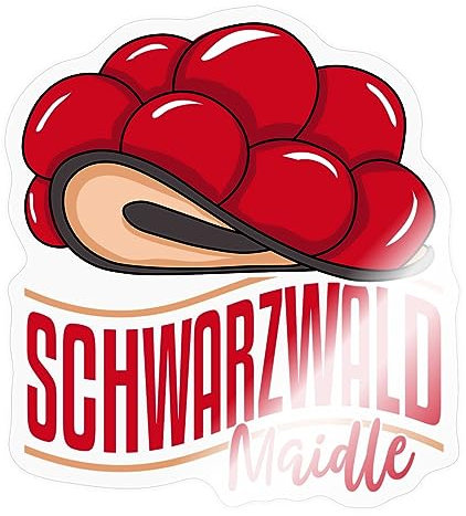 Spreadshirt Schwarzwald Maidle Bollenhut Schwarzwald Geschenk Frauen Sticker, max. 10x10 cm, 10 x 10 cm, Transparent glänzend