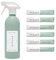 Naturally scented Peppermint Glass & Mirror Cleaning Spray Kit | Reusable Aluminum Bottle with 6x Concentrated Refills | Windows Mirrors Stainless Steel Smudge & streak-free | Eco, Non-toxic, Vegan