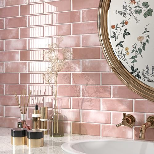 FunStick Piastrelle Adesive Cucina 30×30CM Adesivi per Piastrelle Cucina Decorativi Rosa Pannello Paraschizzi Cucina Adesivo Mattonelle Adesive Bagno Rosa 5 Piastrelle Adesive Rivestimento Cucina