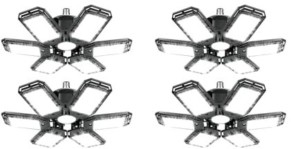 ANYPOWK Lumière de garage LED - 15000 lumens 6500K lumière du jour 150W, Six Feuille lampes de plafond LED pour garage - Lot de 4