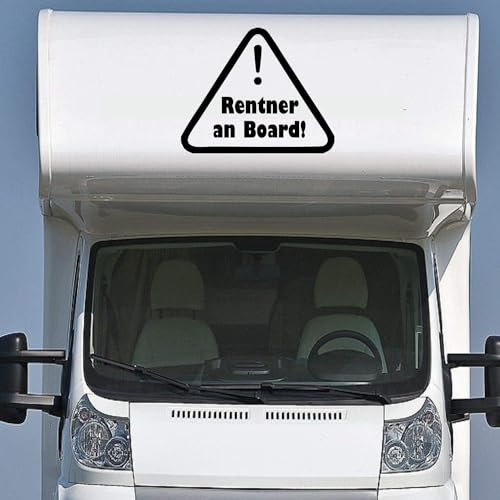 Rakelfix Wohnmobil Wohnwagen Aufkleber Achtung Schild Rentner an Board! Typ1 ca 60cm Senioren Oma Opa Sticker Autoaufkleber