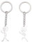 LEEQ 2PCS Drôle Smiley Figurine de Visage Langue Des Signes Porte-clés - Doigt Stickman mignon tendance sac clé de voiture pendentif Couple cadeau porte-clés