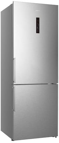 Teknix FFH270X 70cm Freestanding Fridge Freezer - Extra Large 495L Capacity - Frost Free - Digital Controls - Brushed Stainless Steel, H200.0 x W70.8 x D74.5 (cm)