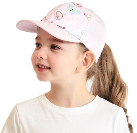 AIDIER Baseball Kappe Mädchen mit Pferdeschwanz Loch für Jungen Mädchen Von 3-8 Jahren Verstellbarer Kinder Cap Sommer Snapback Cap Outdoor-Sonnenhut für Jungen Mädchen Golf Schirmmütze