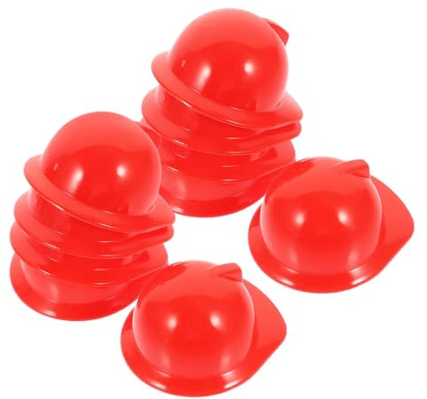 DRESSOOS 20stücke Miniatur-bauhelm Aus Kunststoff Realistische Kleine Helm-Modelle Für Kuchen-Dekoration Weinflaschen-Kappe Und Haustier-Hut-Accessoires