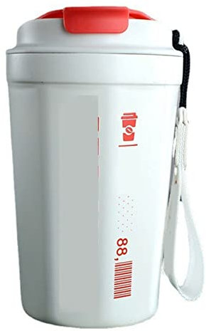 Gigicial Water Bottle with Straw for Sports and Travel, Zero BPa(Plain - White)