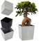 KADAX Jardinière Carrée 19.5 cm Béton Gris – Grand Pot de Fleurs en Plastique pour Intérieur et Extérieur, Idéal pour la Décoration de Jardin, Terrasse et Balcon