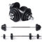 Tunturi Langhantel und Kurzhanteln in 1 - Gusseisen - Set 20 kg - Verstellbare Set - Schraubverschluss 30 mm - rutschfester Griff