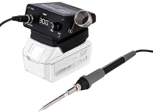 KATSU FIT-BAT Cordless Soldering Station 18V/21V Digital Soldering Iron Welding Station with Adjustable Temperature, Ideal for DIY Electronics Electrical Repairing, Battery Not Included