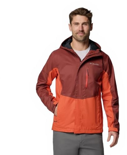 Columbia Pouring Adventure 3 Jacket, Chaqueta impermeable para la lluvia Hombre, Especia/Toscana, XL