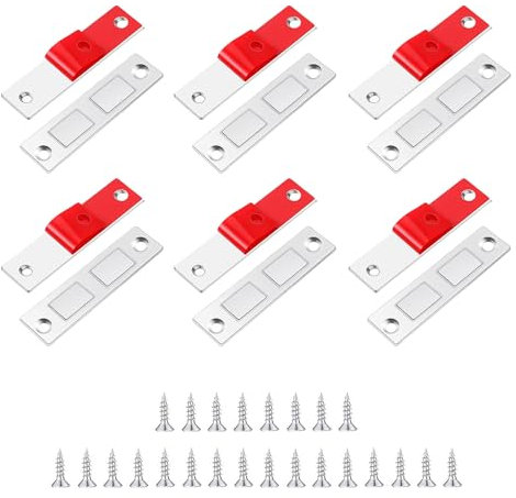 6 Stück Starke Magnete für Schranktüren, Magnetschnäpper Stark, Ultra Dünn Schrankmagnete Selbstklebend, Türmagnete Magnetverschluss, Türschließer Magnete für Möbel Kleiderschranktür Balkontür