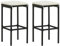 Juroupi Barhocker mit Kissen 2 STK. Schwarz Poly Rattan BarstüHle KüChe Bar Stools Barhocker HöHenverstellbar