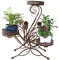 REEKOS Pflanzenregal Blumenständer Pflanzenständer 3 Etagen Schmiedeeisen Blumenständer Balkon Blumentopf Halter Pflanzenständer Wohnzimmer Dekoration Blumenregal Blumentreppe(R)