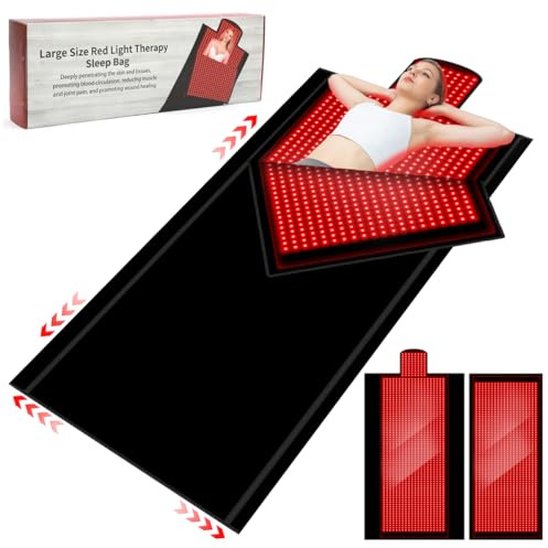 Terapia della luce rossa per tutto il corpo, borsa coperta per terapia della luce infrarossa, grande tappetino per terapia a luce rossa a infrarossi con 2680 LED, luce rossa a casa