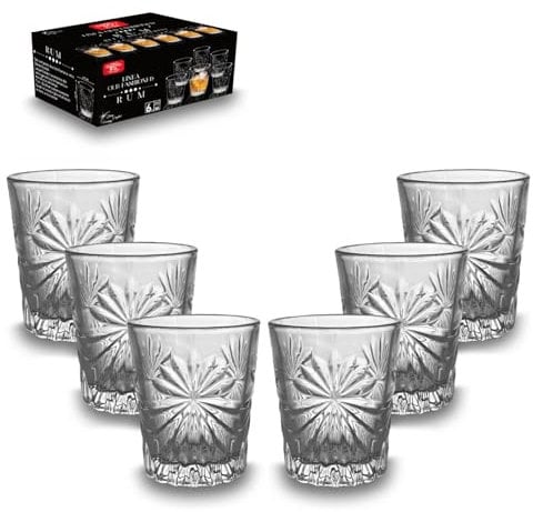ARCA, Set di 6 Bicchieri Old Fashioned Vetro per Rum, Liquori, 60ml