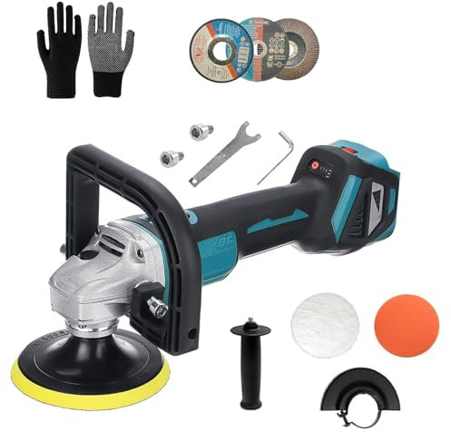 Smerigliatrice Angolare a Batteria e Lucidatrice senza Fili 2 in 1, Flessibile da Taglio a Batteria Compatibile con Makita 18 V Batteria, Disco da 125 MM, 800 Watt, 9500 RPM (Batteria non inclusa)