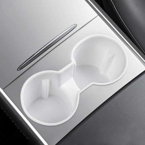 frani Center Console Cup Holder Designed for Tesla Model 3 2021-2023 Model Y 2021-2025,Tesla Interior Center Console Accessories White