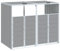 vidaXL Rangement à roulettes pour poubelles pour deux bacs gris acier, rangement de poubelles, rangement de poubelles de jardin, hangar à poubelles