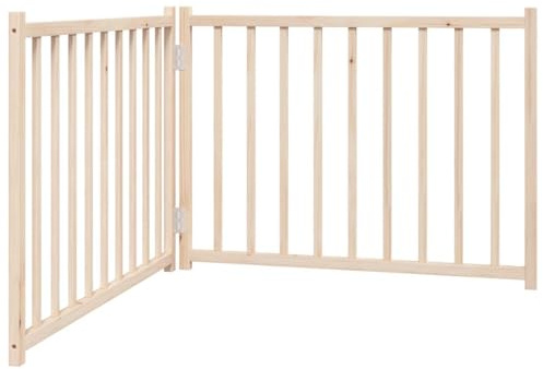 vidaXL Dog Gate Foldable 2 Panels 160 cm Solid Wood Fir
