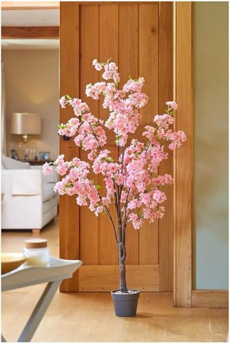 Marco Paul - Planta artificial natural realista en macetas, árbol de bambú grande, planta de casa en maceta de interior, oficina en casa, vestíbulo, decoración de jardín (140 cm, cerezo)