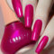 Pink Nail Polish, Quick Dry Neon Hot Pink Nail Varnish, Long Lasting Glitter Bright Pink Holographic Chrome Pearl Nail Polish, No Need UV LED Lamp Nail Art Manicure DIY Home Nail Salon for Women