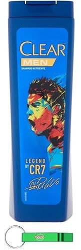 12x Clear Shampoo Legend by CR7 Men Shampoo für alle Haar- und Kopfhauttypen 225ml + Beni Culinari Kostenloser Schlüsselanhänger