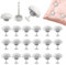 Tikplus 20 Stück Bettdeckenhalter, 3x2.3cm Bettdecken Clips, rutschfeste Bettdecke Klammer, Bettdeckenbezug Pins mit Knopf, Runden Bettdeckenbezug Klammer, für Decke, Steppbett usw. (Weiß)