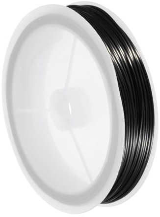 sourcing map 20 Gauge(0.8MM) Copper Wire for Jewelry Making Tarnish Resistant Beading Wire for Jewelry Making Crafts Supplies, Black,14M