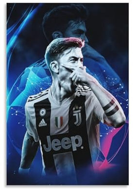 Zbwqlte Paulo Dybala Wandkunst-Poster, Leinwand, Wandkunstdrucke, Foto, Bild, Gemälde, Raumdekoration, Heimdekoration, 50 x 75 cm