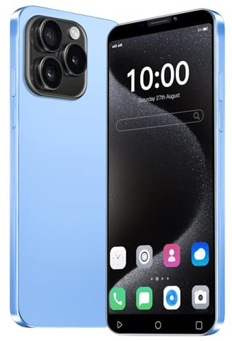 JtQtJ JtQ15P Cheap Smartphones, Android OS with 5.0 Inch IPS Display, Dual SIM, Dual Cameras, 16GB ROM (Expandable to 128GB), WiFi, GPS, Bluetooth, Face ID Basic Mobile Phones (JtQ15P-Blue)